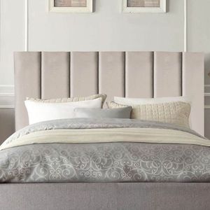 Cabeceira Estofada Cama Box Casal 140 Cm Sophia Carla Veludo bege