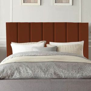 Cabeceira Estofada Cama Box King 195 Cm Sophia Carla Veludo terracota