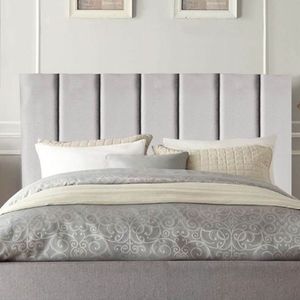 Cabeceira Estofada Cama Box Casal 140 Cm Sophia Carla Veludo cinzaclaro