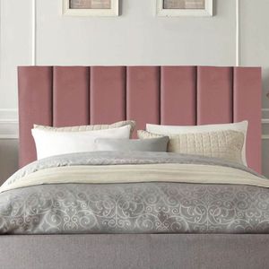 Cabeceira Estofada Cama Box Casal 140 Cm Sophia Carla Veludo rosê