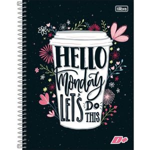 Caderno Espiral Capa Dura Universitário 16 Matérias D+ Feminino 320 Folhas Preto