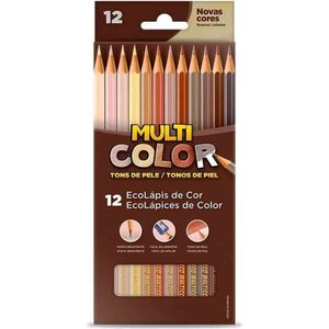 Lápis De Cor Multicolor 12 Cores Tons De Pele