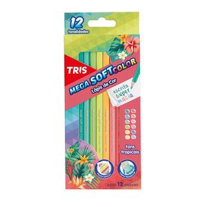 Lápis De Cor Tris Mega Soft Color Tons Tropicais 12 Tonalidades