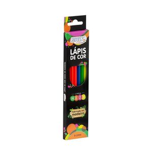 Lápis De Cor Neon Brw Com 6 Cores