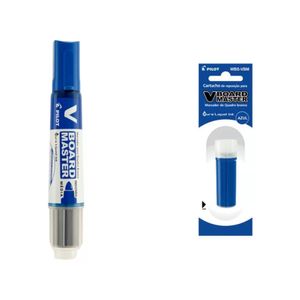 Kit Marcador Para Quadro Branco + Refil Pilot V-board Master Azul