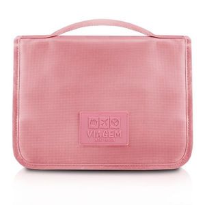 Necessaire Com Gancho Para Viagem Estampa Lisa Jacki Design Rosa