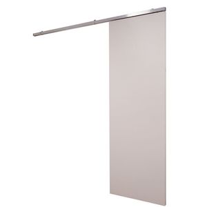 Porta De Correr Branco Prime Com Kit Alumínio Cinza Claro - 210x80