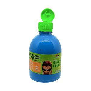 Tinta Guache Escolar Pet 250ml Com Aplicador Piratininga Azul Claro