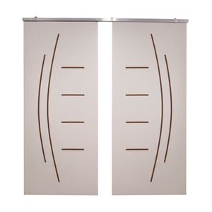 Porta Dupla Branco Prime Frisada Kit Alumínio F08 - Smile - 210x120