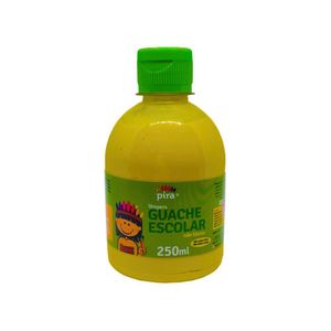 Tinta Guache Escolar Pet 250ml Com Aplicador Piratininga Amarelo