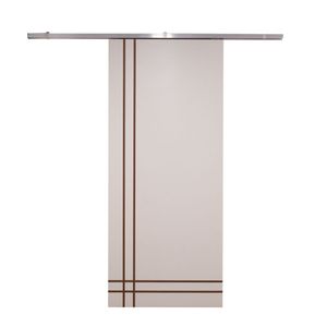 Porta De Correr Branco Prime Frisada Kit Alumínio F06 - 210x60