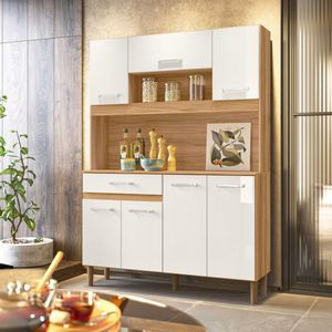 Cozinha Compacta Magazin 120 Freijó Com Off White Cristal Freijo Com Off White