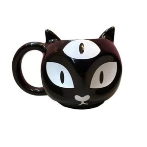 Caneca 3d Gato Terceiro Olho Cerâmica 300ml Broglio Preta
