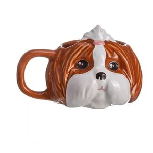 Caneca 3d Shih-tzu Cerâmica 300ml Broglio Marrom