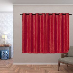 Cortina Blackout Pvc Com Tecido Voil Xadrez 2,80 M X 1,60 M - Vermelho