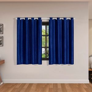 Cortina Blackout Pvc Com Tecido Voil Xadrez 2,80 M X 1,60 M - Marinho