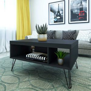 Mesa De Centro Liberty Com 2 Nichos Preto