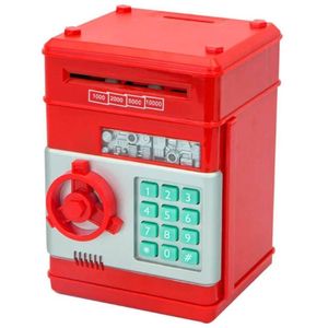 Mini Cofre Eletrônico Digital Senha 4 Dígitos Notas E Moedas (vermelho)