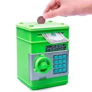 Mini Cofre Eletrônico Digital Senha 4 Dígitos Notas E Moedas (verde)