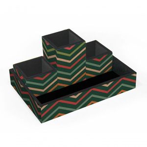 Organizador De Mesa 4 Pecas Kraft Zigzag