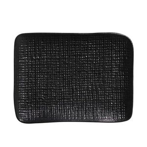 Travessa Retangular Rasa Juta Preto Matte 18cm Pequena Porto Brasil