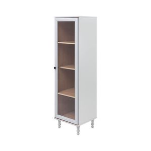 Cristaleira Estante Para Livros 1 Porta Vidro E-963 Cinza