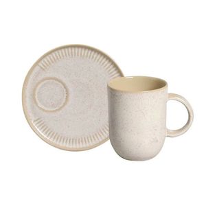 Caneca Com Pires Coup Latte 330 Ml Off White Porto Brasil