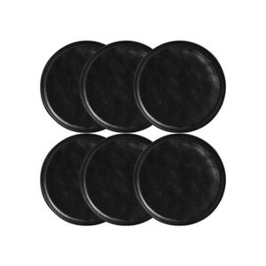 Conjunto 06 Prato Sobremesa Preto Matte 15,5 Cm Porto Brasil