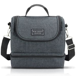 Conjunto Bolsa Térmica C- 2 Compartimentos Com Pote Marmita E Porta Talheres Com Porta Escova Preto