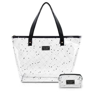Conjunto De Bolsa Transparente E Necessaire Glow 2 Peças Jacki Design Preto
