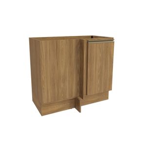 Balcão De Canto Reto Celeste Kappesberg 100% Mdf 1 Porta Nogueira 98cm