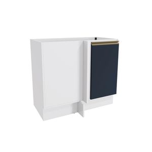 Balcão De Canto Reto Celeste Kappesberg 100% Mdf 1 Porta Branco/azul 98cm