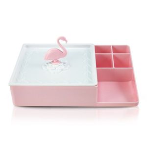 Organizador Multiuso Flamingo De Mesa Lifestyle Jacki Design Rosa-branco