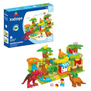 Bloco De Montar Grande Mundo Dinos 100 Peças Xalingo