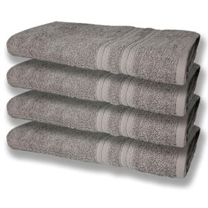 4 Toalhas Super Felpudas Grande E Grossa Algodão 80x150 Itália Soft Beka - Cinza