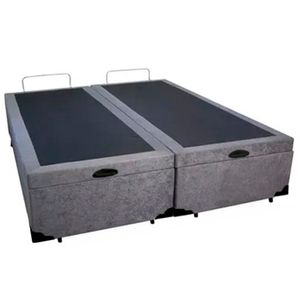 Cama Box Baú Casal Bipartido Suede Sereneprime Cinza 138x188x44