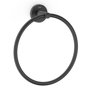 Toalheiro Anel New City Design Elegante Preto Matte