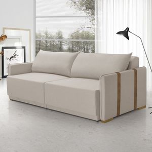 Sofá Cama Mônaco Bege Retrátil 184 Cm Bege