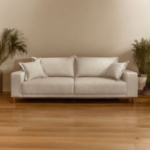 Sofá Fixo 2 Lugares Luxo 160 Cm Argos Bege Claro