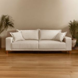 Sofá Fixo 2 Lugares Luxo 160 Cm Argos Bege Claro