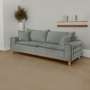 Sofá Fixo Orfeu Até 3 Lugares Luxo 2,20m Cinza