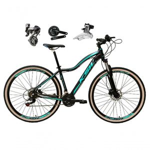 Bicicleta Aro 29 Ksw Mwza Shimano Altus 24v Frio Hidráulico Garfo Trava Pneu Bege - Preto/azul Tam.17