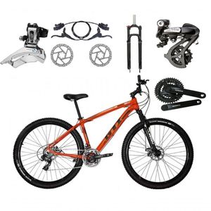 Bicicleta Aro 29 Gti Roma Câmbios Shimano Altus 24v K7 Freios Hidráulicos Garfo Trava - Laranja Tam.17