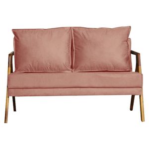 Sofá 2 Lugares Namoradeira Veludo Mona Luxo Rose