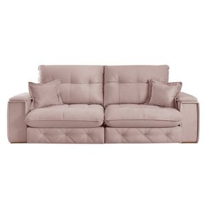 Sofá Retrátil Reclinável Com Porta Copos E Usb 210cm Istambul Yescasa Rose