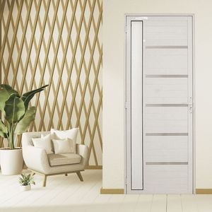 Porta Lambril Solara Com Visor 90 X 2,10 Lado Esquerdo Hale Esquadrias Branco