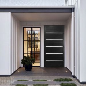 Porta Lambril Solara 80 X 2,10 Lado Esquerdo Hale Esquadrias Preto