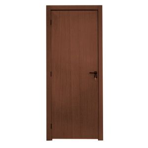 Kit Porta De Madeira Lisa 215x74cm Batente 7cm Mdf Ultra Mgm Ipê