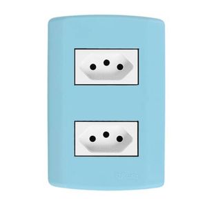 Conjunto Com 2 Tomadas 2p+t 20a 250v, Modular, Com Placa 4x2 E Suporte