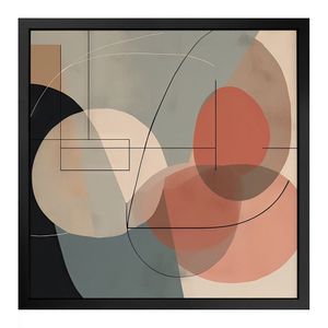 Quadro 50cm X 50cm Figuras Riscos Abstratas Tropical Artes Preto